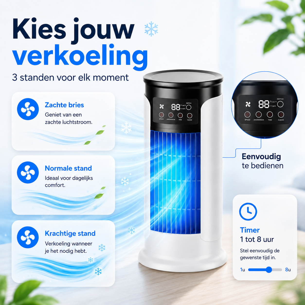 HydroBreeze™ draagbare airco | Directe Verkoeling Waar U Ook Bent