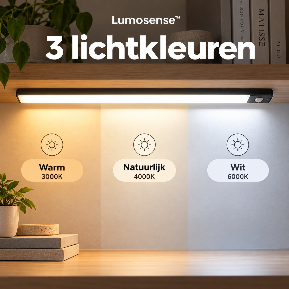 Lumosense | Automatique, sans fil et installation sans perçage !