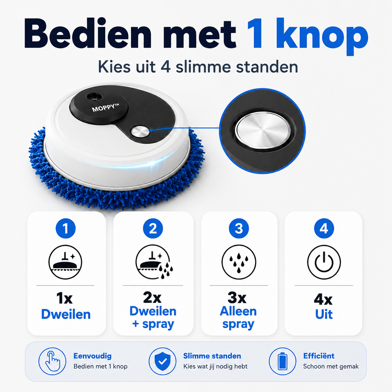 Moppy™ 5in1 slimme huishoudrobot | Nooit meer zelf de vloer schoonmaken!