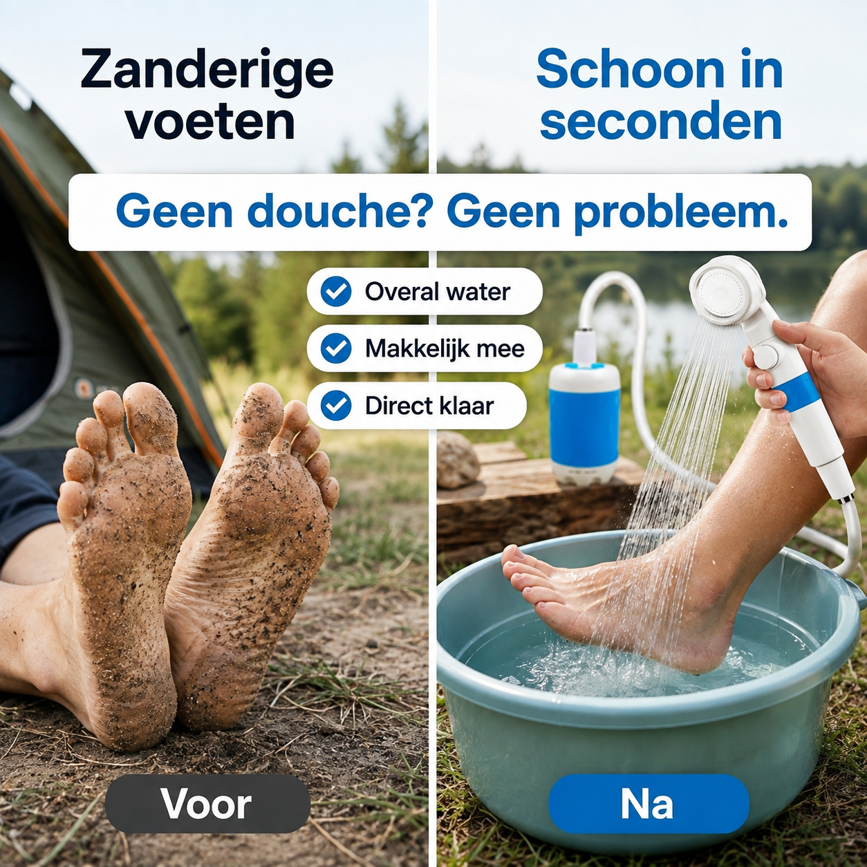 AquaGo™ – De ideale draagbare douche voor onderweg