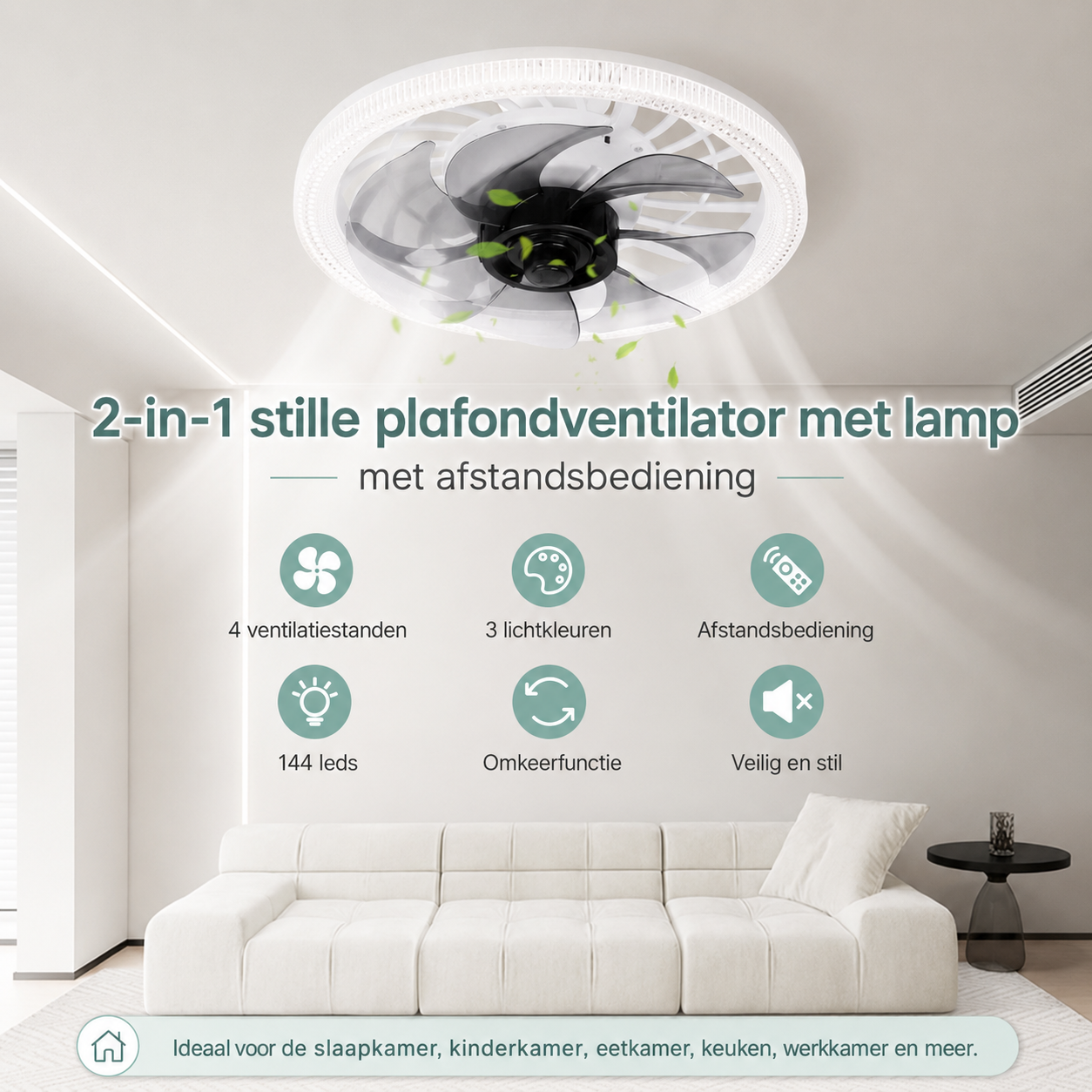 LumiBreeze™  Luxe Ventilator met Lamp