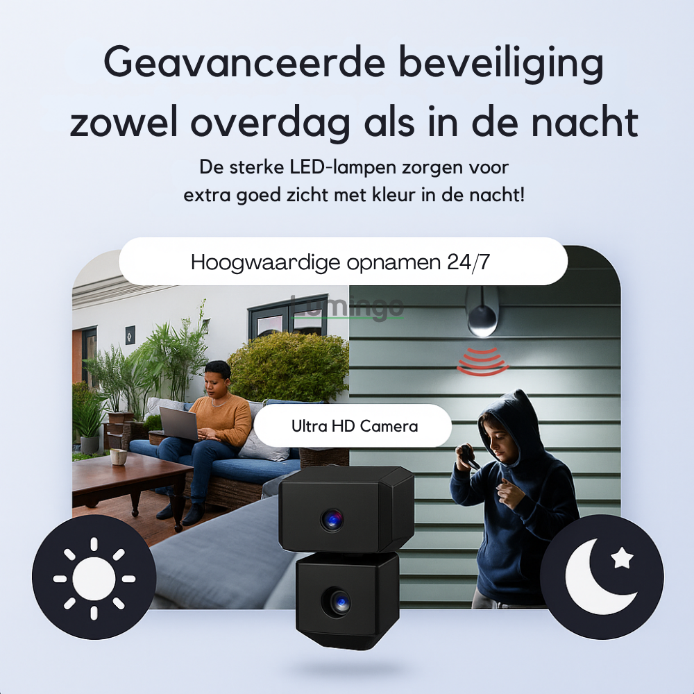 SafeCam Pro™ | Altijd beveiligd – zelfs zonder internet of stroom
