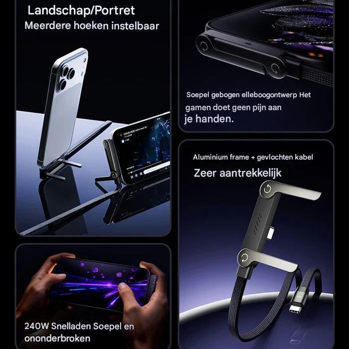 PowerStand™ | De sterkste oplaadkabel met een onzichtbare standaard