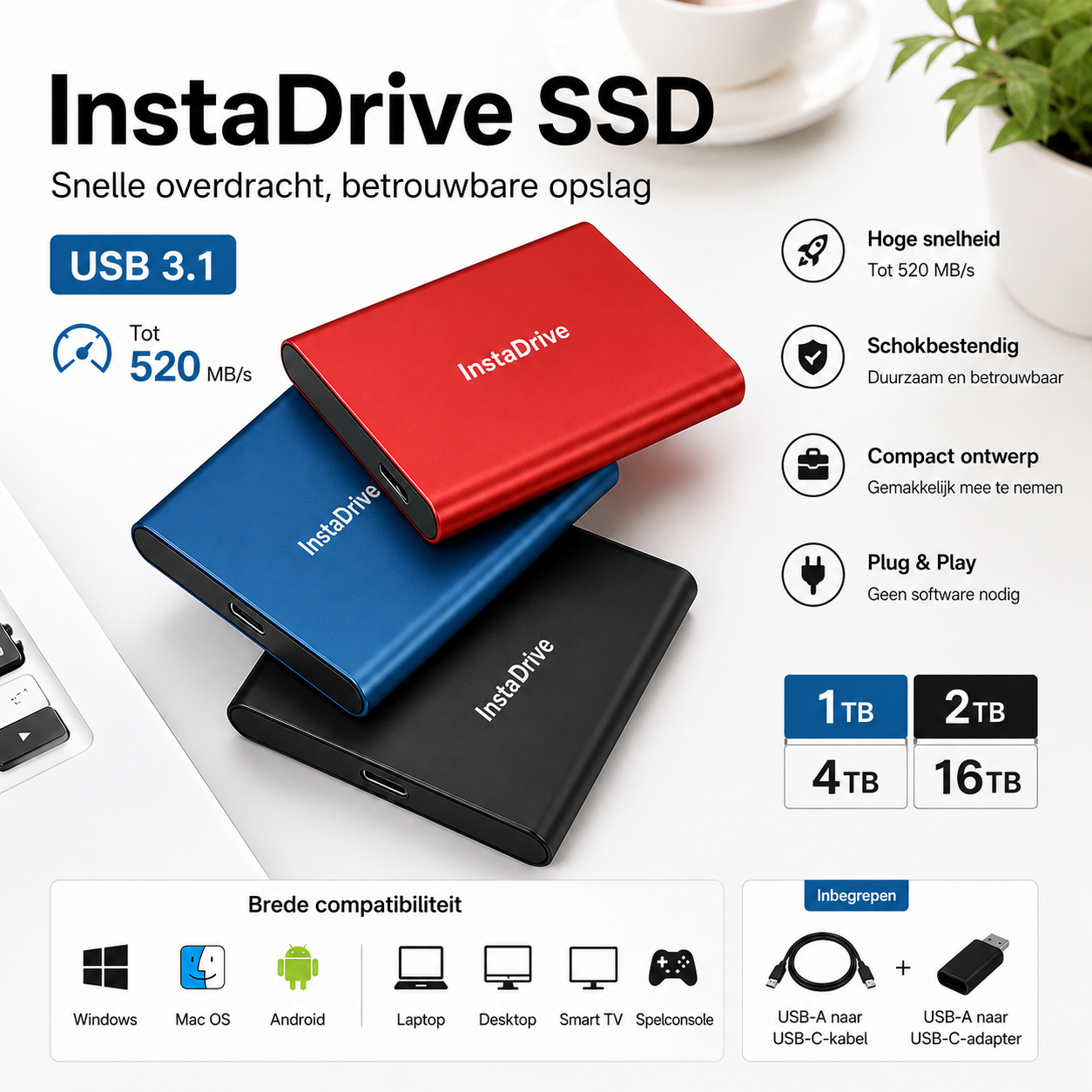 InstaDrive™ | Direct een Snelle Computer & Nooit Meer Vol Geheugen