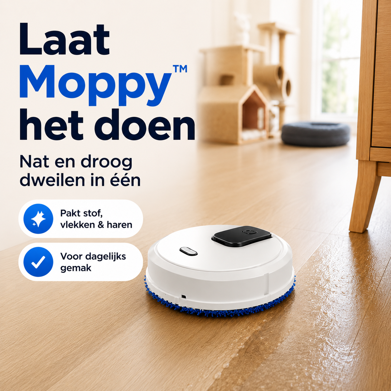 Moppy™ 5in1 slimme huishoudrobot | Nooit meer zelf de vloer schoonmaken!