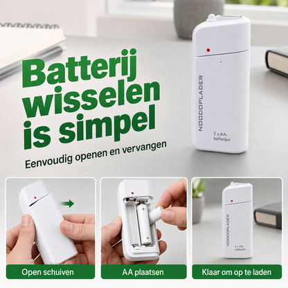 Noodoplader | Laad uw telefoon op zonder stroom of stopcontact | 1+1 gratis