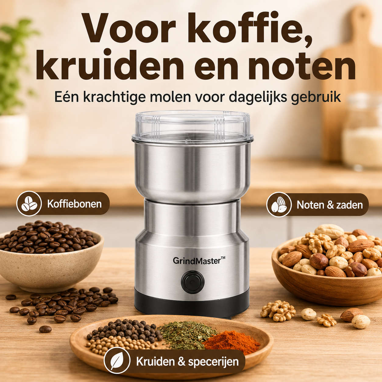 GrindMaster™ | Le seul moulin avec de l'inox indestructible, sans microplastique