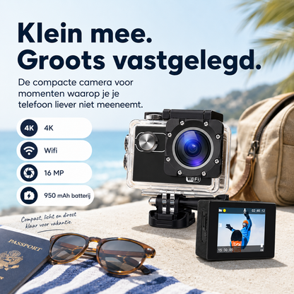 ActionPro™ | Waterdicht, Stofvrij En Schokbestendig Voor Elk Vakantieavontuur