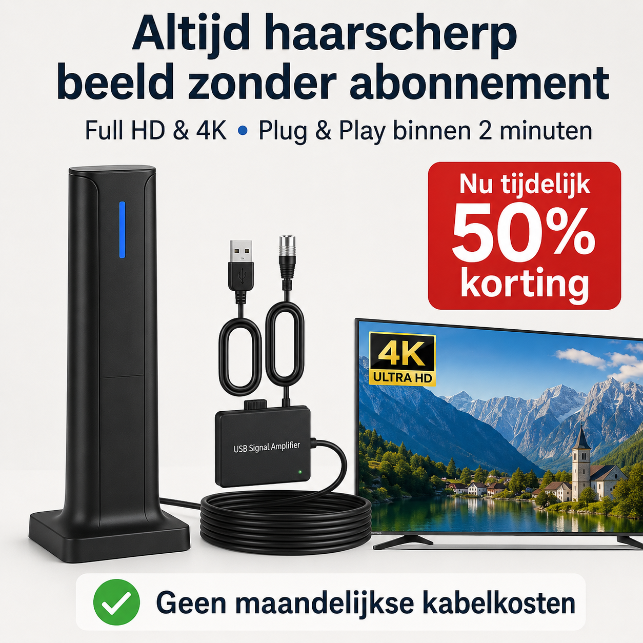 EaroTV 4K | Krijg gratis HD-zenders zonder kabel, smart-tv of Wi-Fi