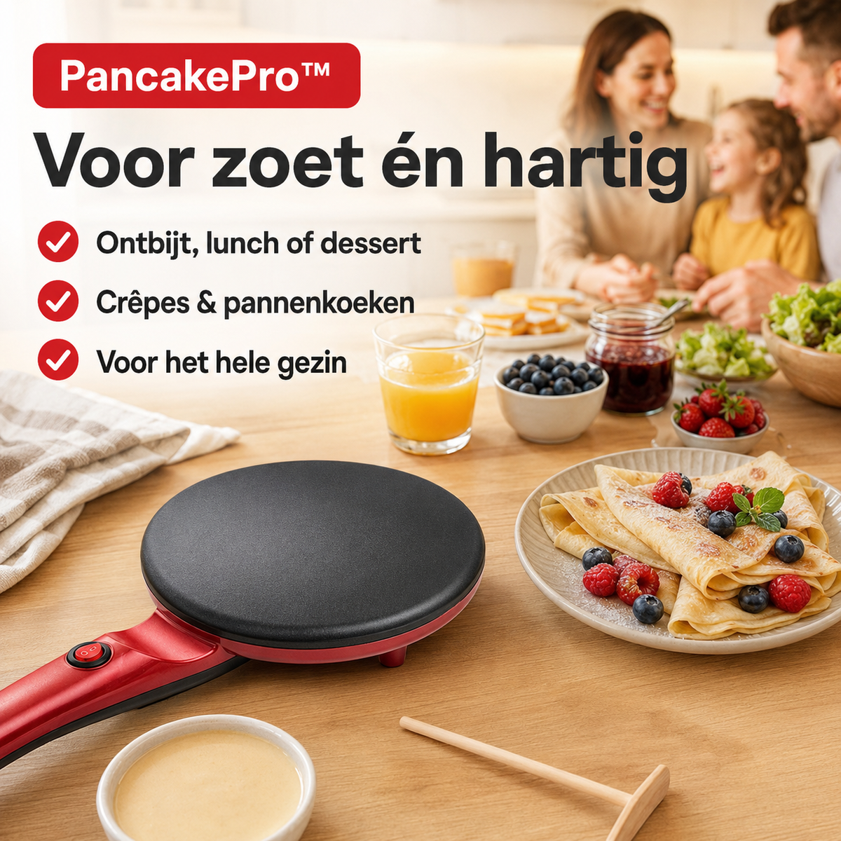PancakePro™ | Binnen seconden perfecte pannenkoeken zonder geknoei