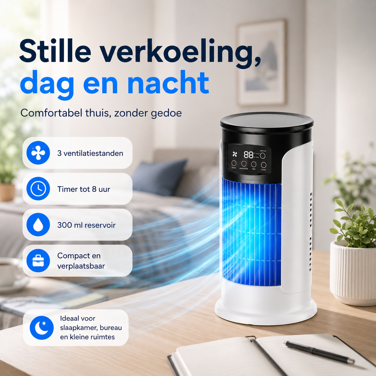 HydroBreeze™ draagbare airco | Directe Verkoeling Waar U Ook Bent