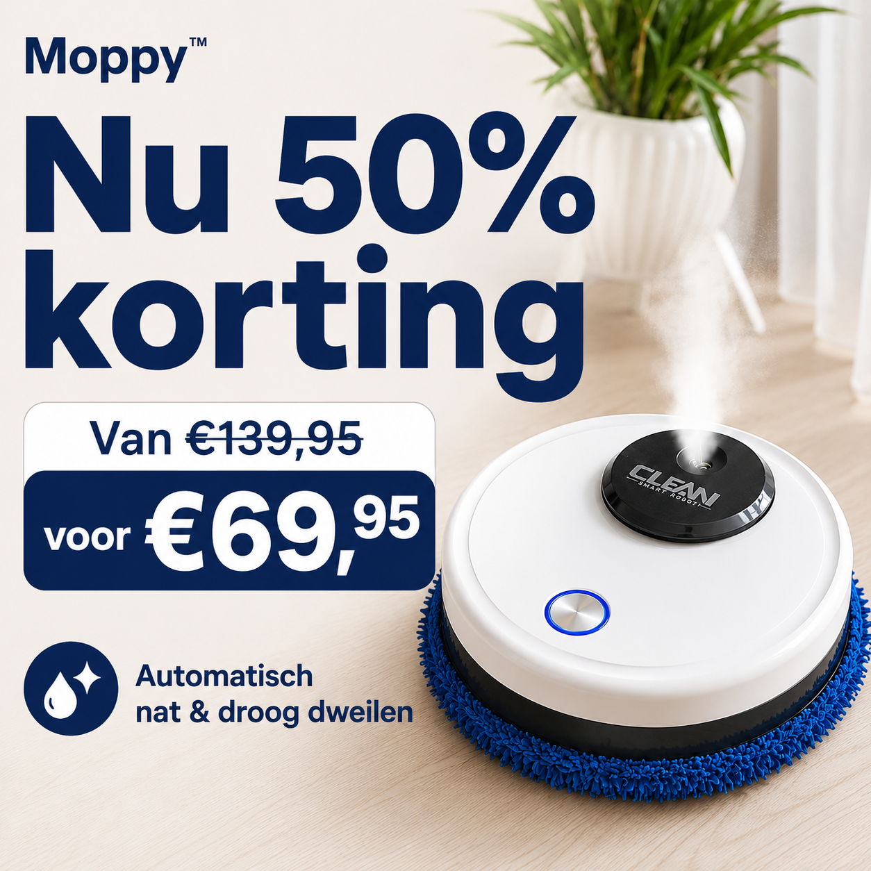 Moppy™ 5in1 slimme huishoudrobot | Nooit meer zelf de vloer schoonmaken!