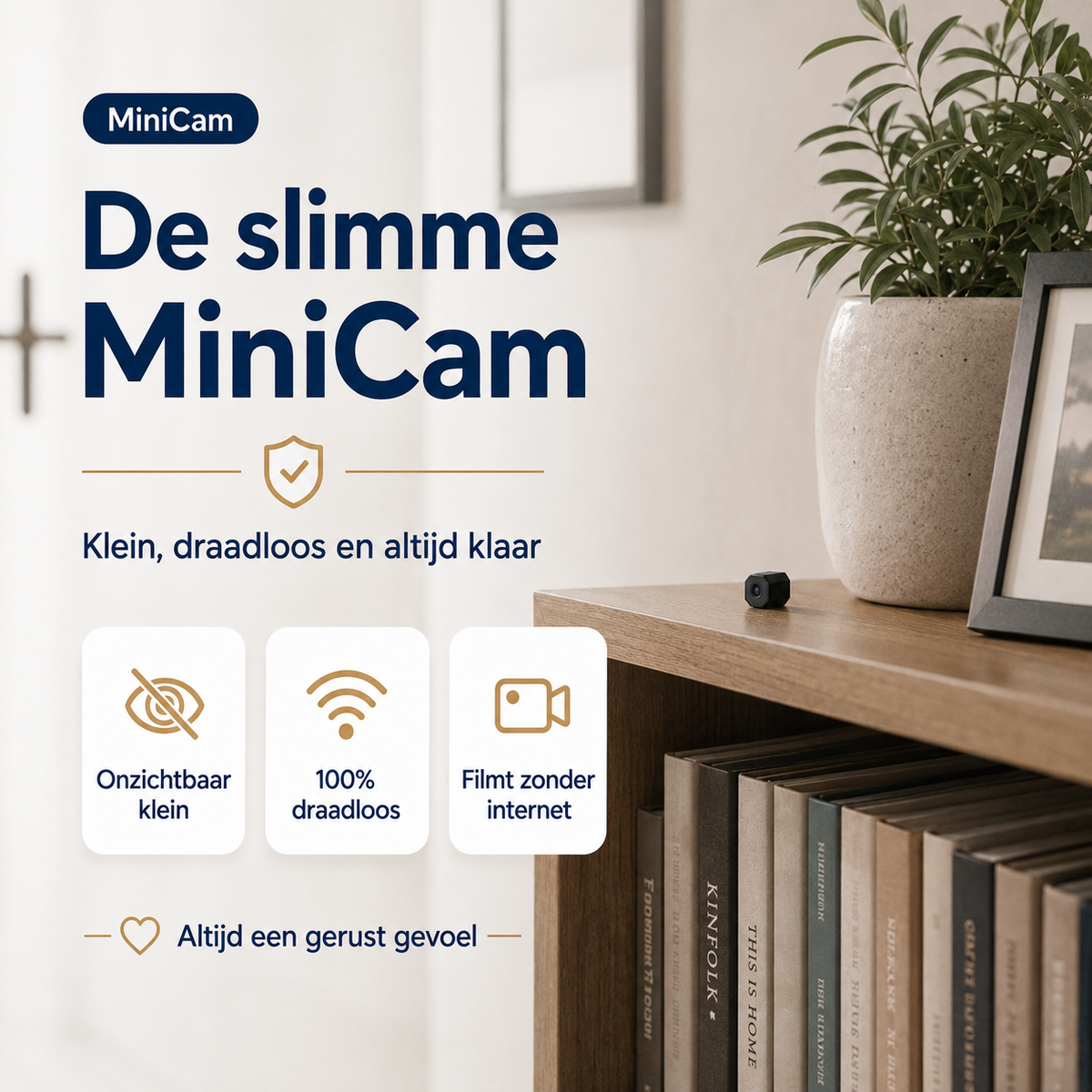MiniCam™ | Live meekijken én opnemen zonder wifi of stroom