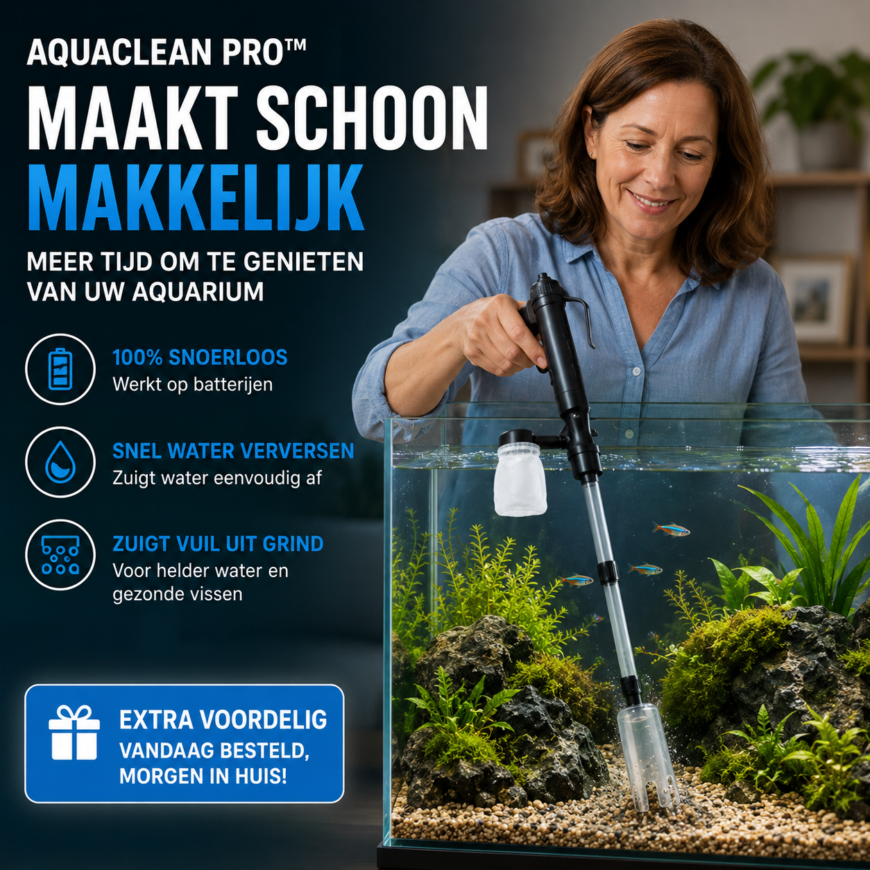 AquaClean Pro™ | De makkelijke manier om uw aquarium schoon te houden