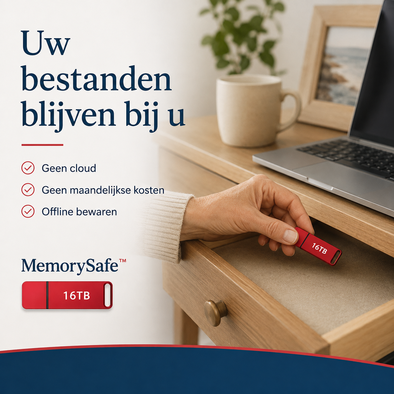 MemorySafe™ | Bewaar alles wat belangrijk is op één veilige opslagstick