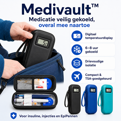 Medivault™ – Voorkomt bederf & houdt Insuline en medicijnen 8 uur gekoeld