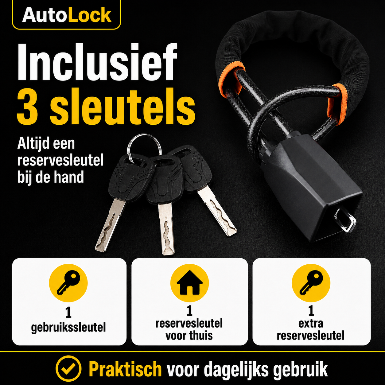 AutoLock™ - Niet-kapot-te-krijgen stuurslot voor elke auto!