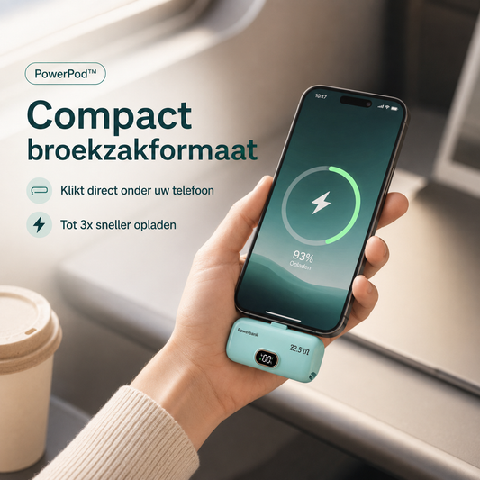 PowerPod™ | Tot 10 keer uw telefoon opladen zonder stopcontact