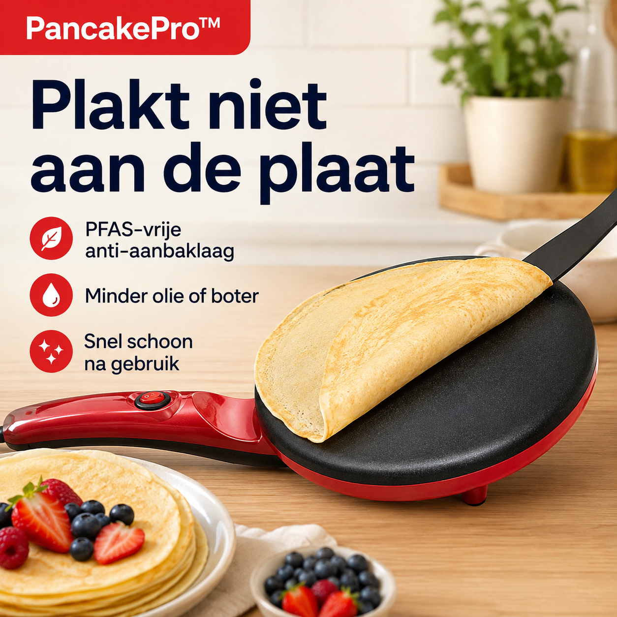 PancakePro™ | Binnen seconden perfecte pannenkoeken zonder geknoei