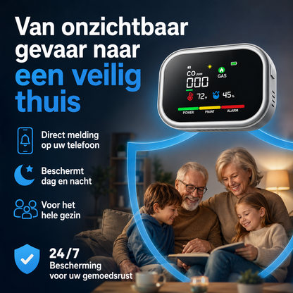 MultiSafe Pro™ – 100% bescherming tegen koolmonoxide, gas, rook en vocht