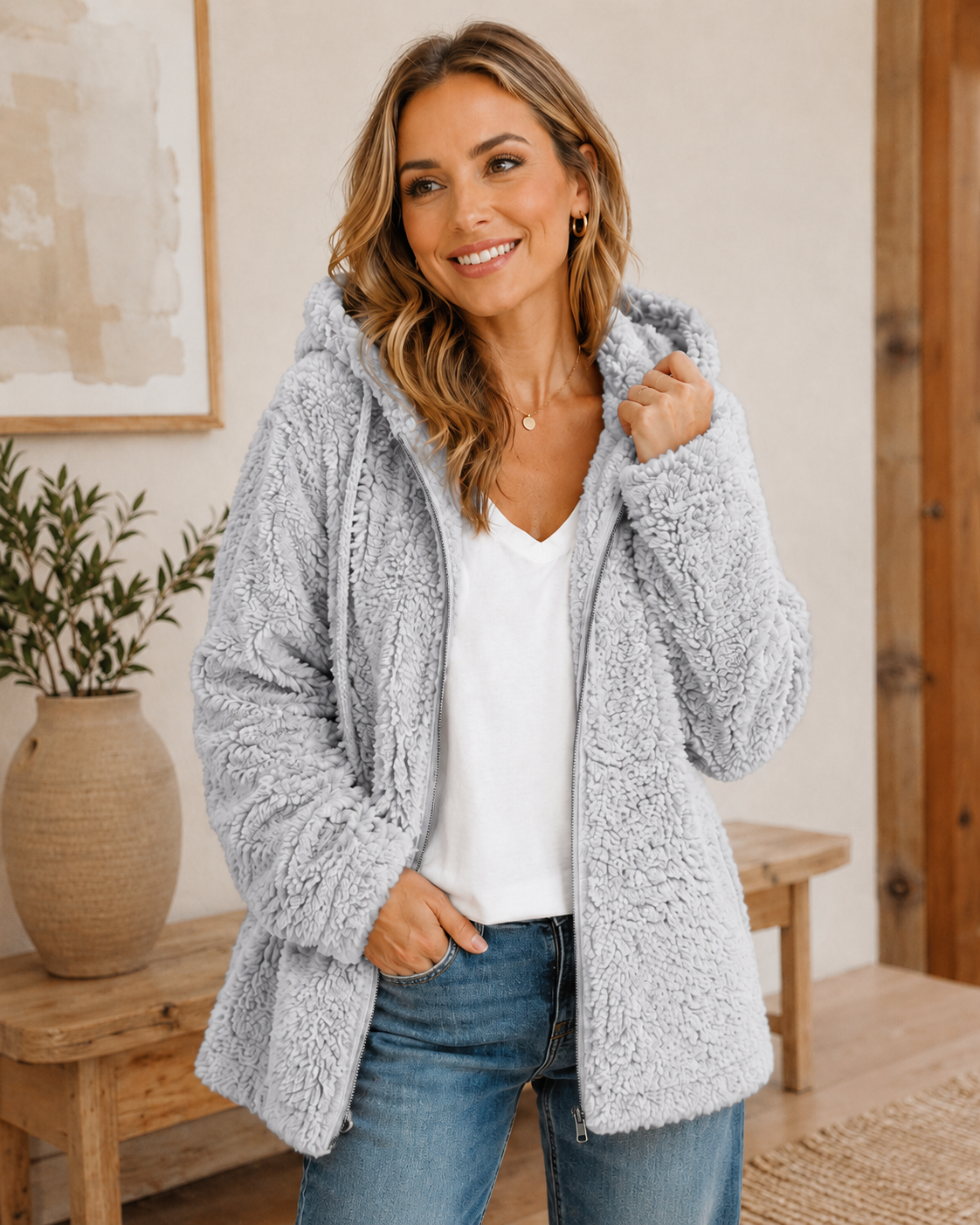 Teddy | Zacht en warm vest met rits