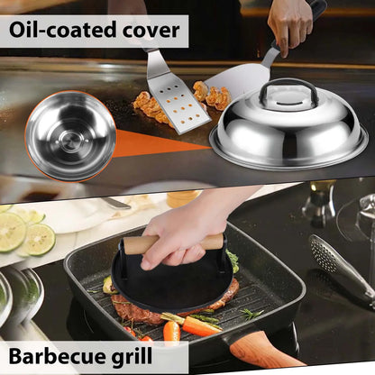 Barbecue Bestekset 29-delig BBQ Grill Accessoires met Burgerpers Grillspatel RVS Burgerbel Plancha Accessoires