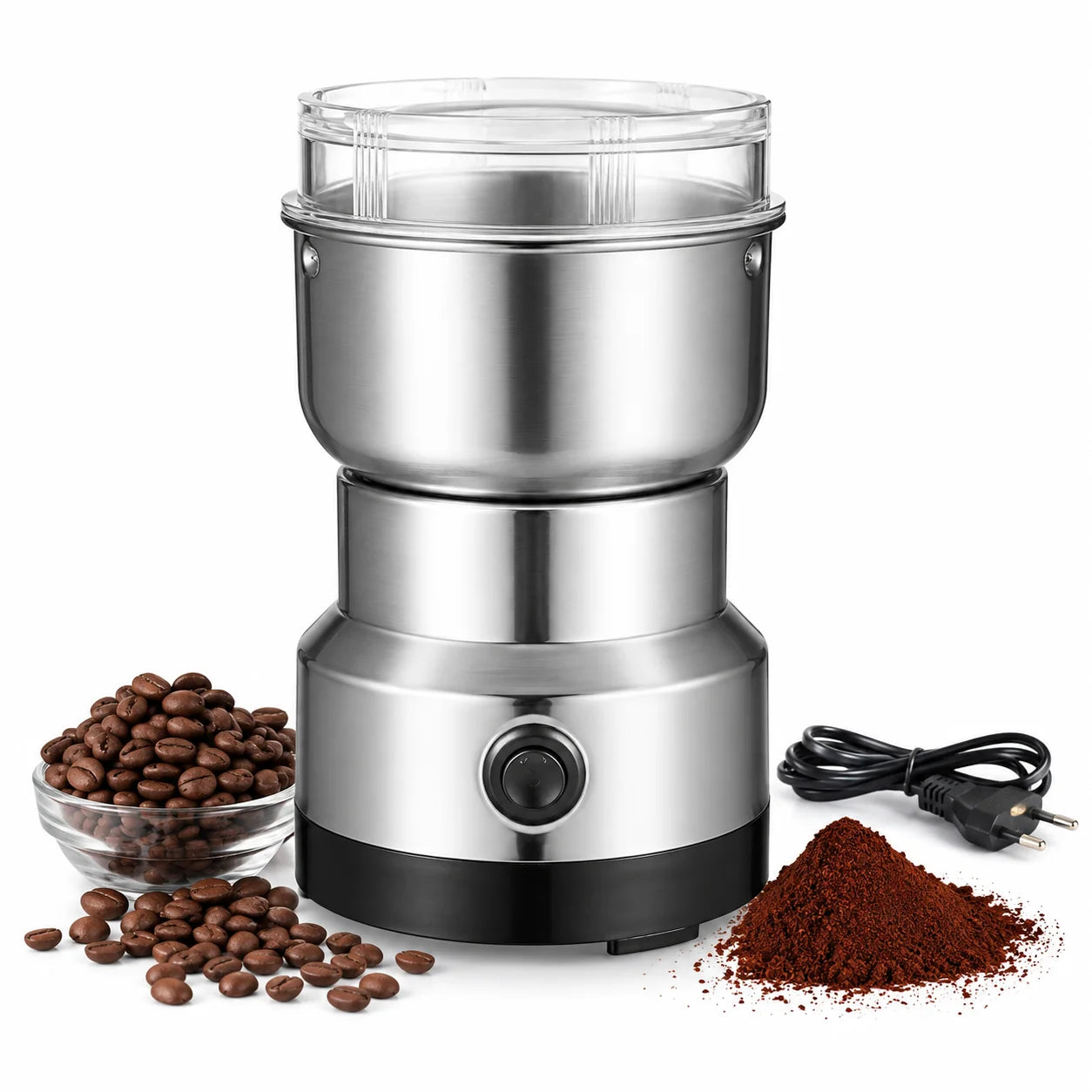 GrindMaster™ – Versgemalen Koffie & Specerijen in Enkele Seconden 100% Microplasticvrij