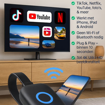 StreamLink™ | Stream alles direct op groot scherm, zonder wifi