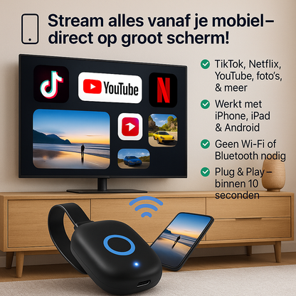 StreamLink™ | Stream alles direct op groot scherm, zonder wifi
