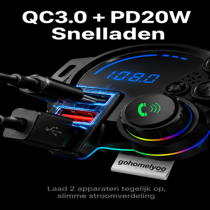 🚗 Bluetooth 5.0 FM-zender｜Maak je Auto Draadloos met Muziek, Bellen en Snelladen
