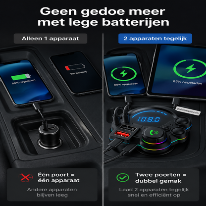 🚗 Bluetooth 5.0 FM-zender｜Maak je Auto Draadloos met Muziek, Bellen en Snelladen