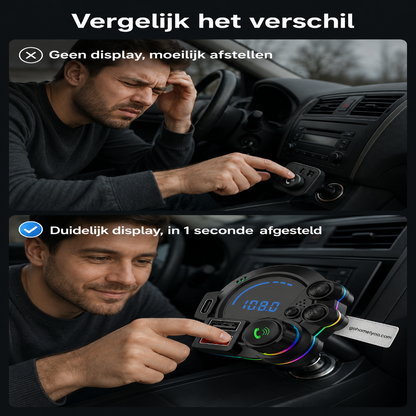 🚗 Bluetooth 5.0 FM-zender｜Maak je Auto Draadloos met Muziek, Bellen en Snelladen