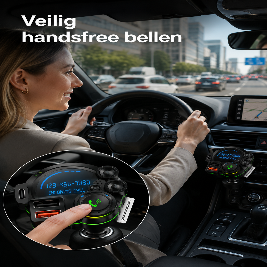 🚗 Bluetooth 5.0 FM-zender｜Maak je Auto Draadloos met Muziek, Bellen en Snelladen