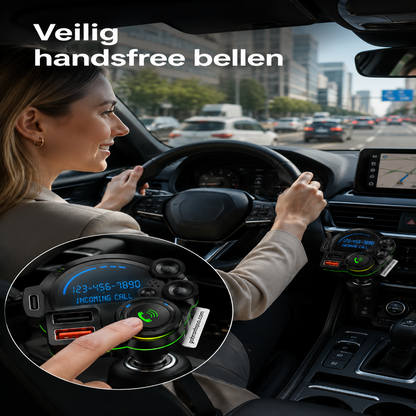 🚗 Bluetooth 5.0 FM-zender｜Maak je Auto Draadloos met Muziek, Bellen en Snelladen