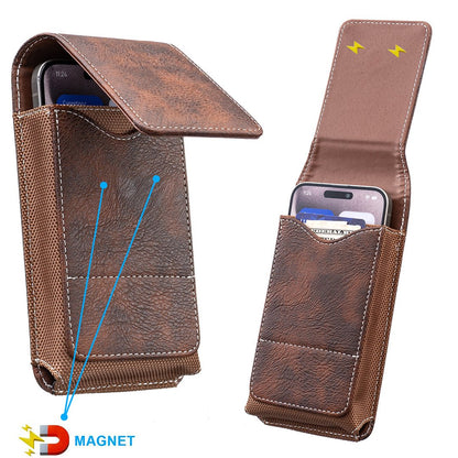 📱Riem Telefoonhouder met Magnetische Sluiting – Stevig Smartphone Holster met Clip, Riemlus & Kaartvak