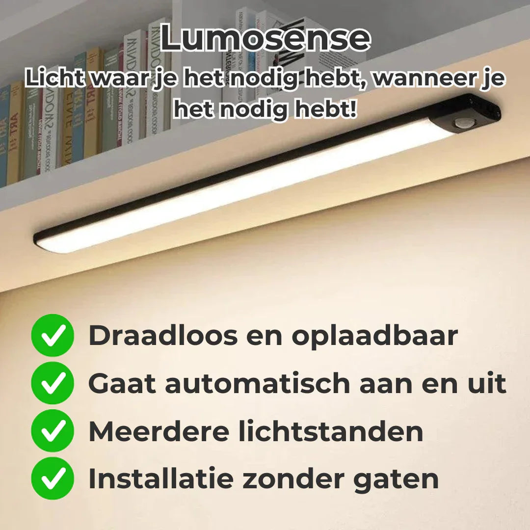 Lumosense | Automatisch, draadloos en installatie zonder gaten!