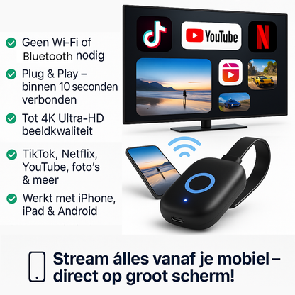 StreamLink™ | Stream alles direct op groot scherm, zonder wifi