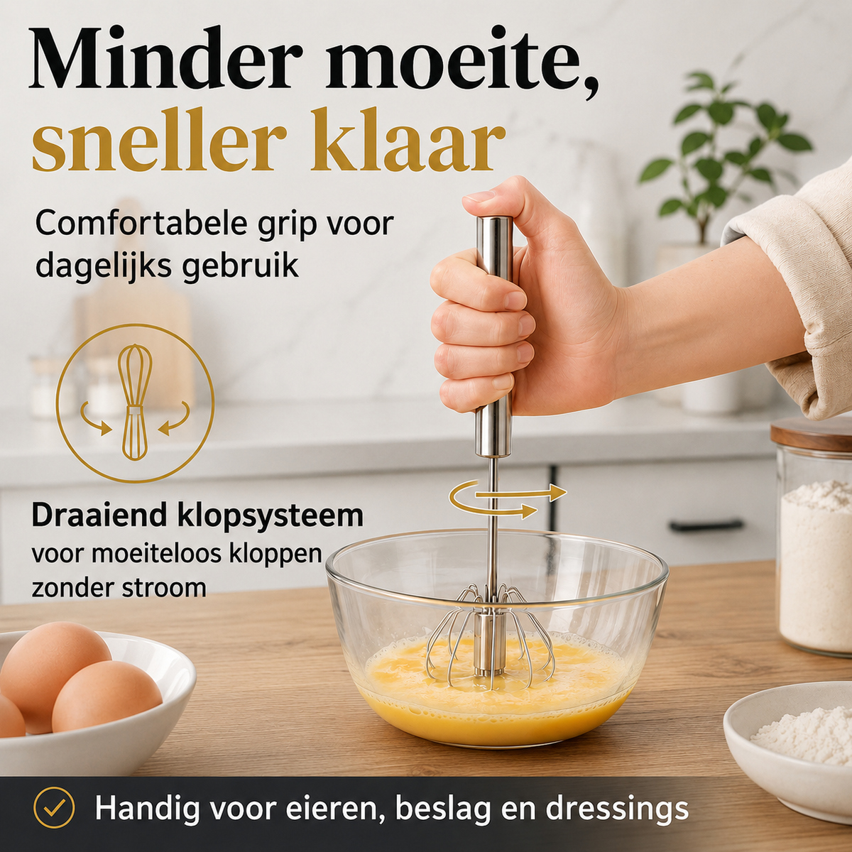MixMate™ | Snel en makkelijk mixen zonder mixer, snoeren of vermoeide polsen | 1+1 gratis