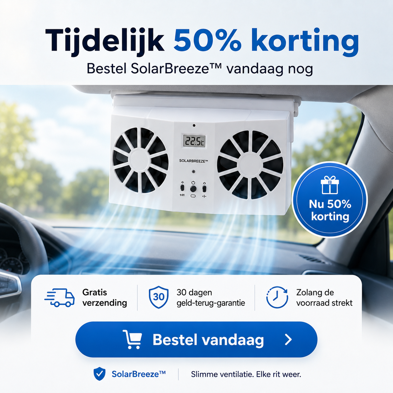SolarBreeze™ | Nooit Meer Instappen In Een Snikhete Auto
