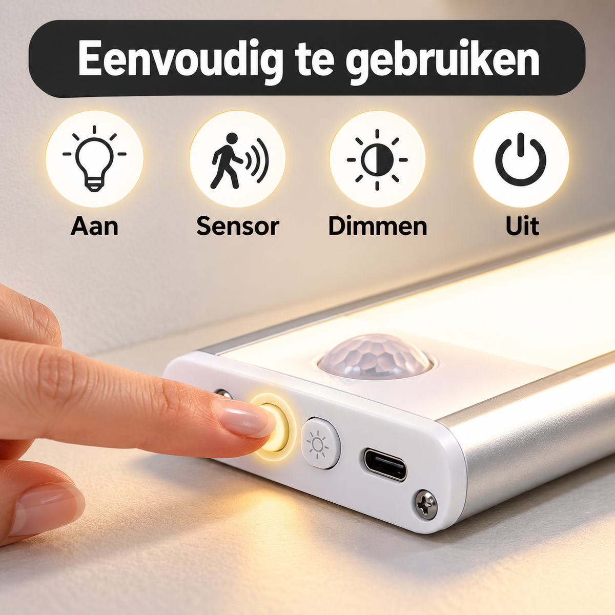 Lumosense | Automatique, sans fil et installation sans perçage !