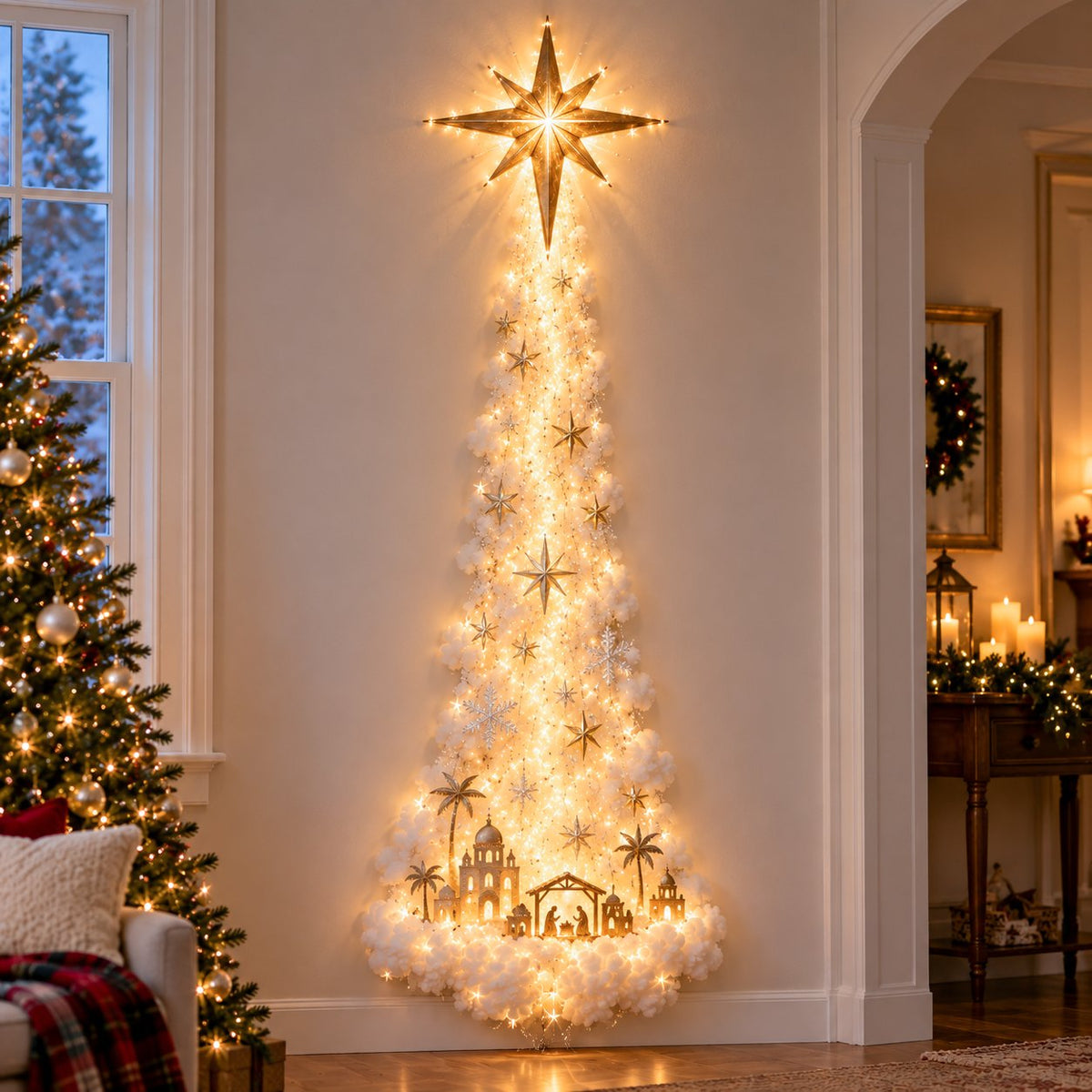 GlowStory™ | Verander een kale muur in een compleet kersttafereel