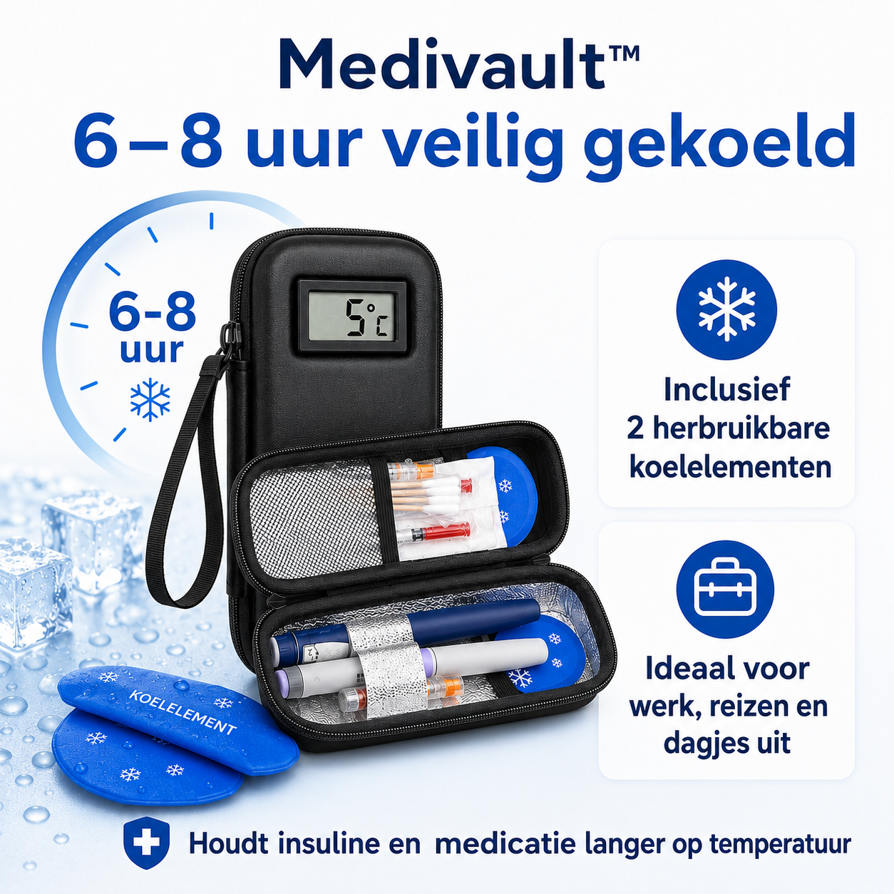 Medivault™ – Voorkomt bederf & houdt Insuline en medicijnen 8 uur gekoeld