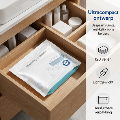FloorGlow™ wateroplosbare doekjes 120x  | Reken Direct Af Met Vet, Vlekken en Strepen