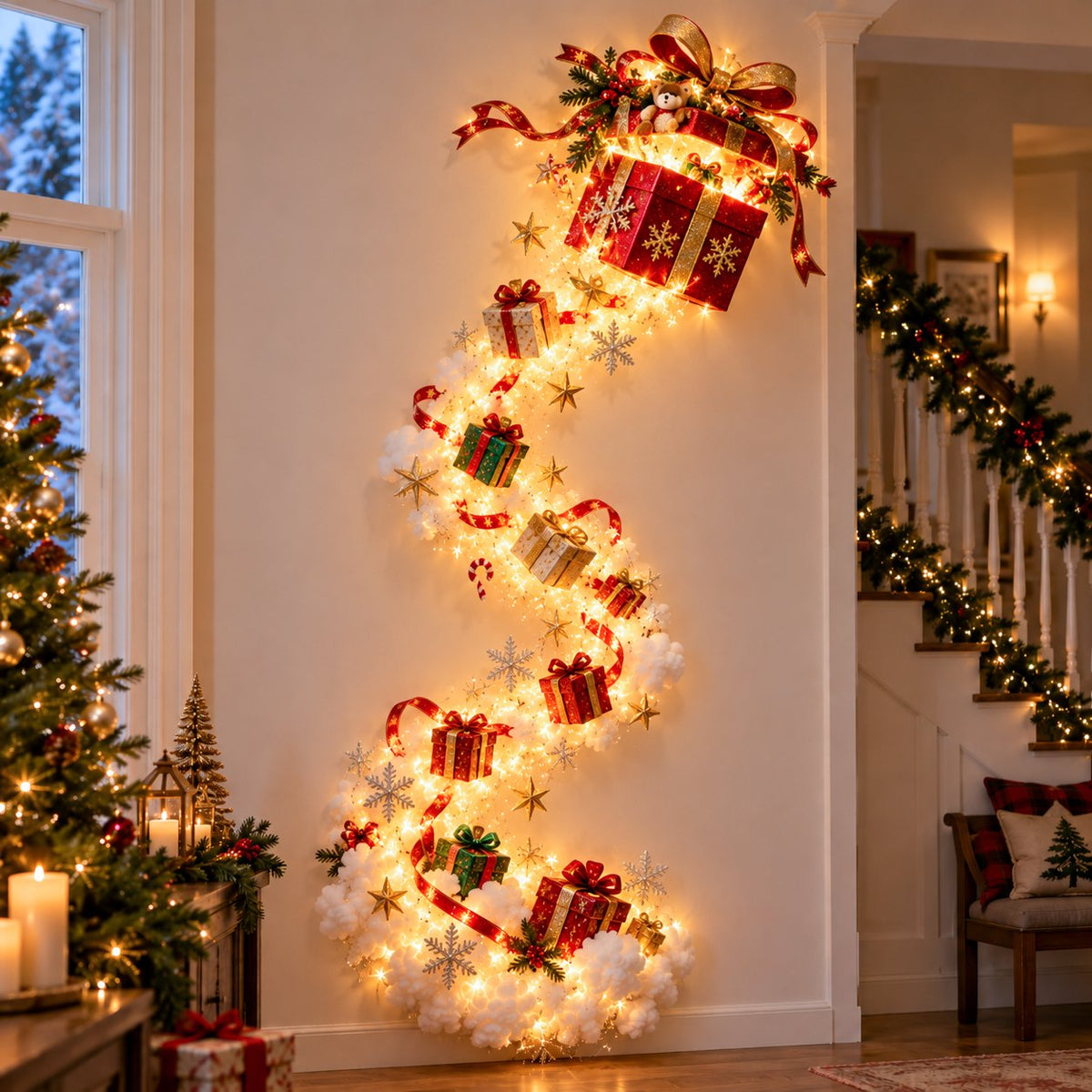GlowStory™ | Verander een kale muur in een compleet kersttafereel