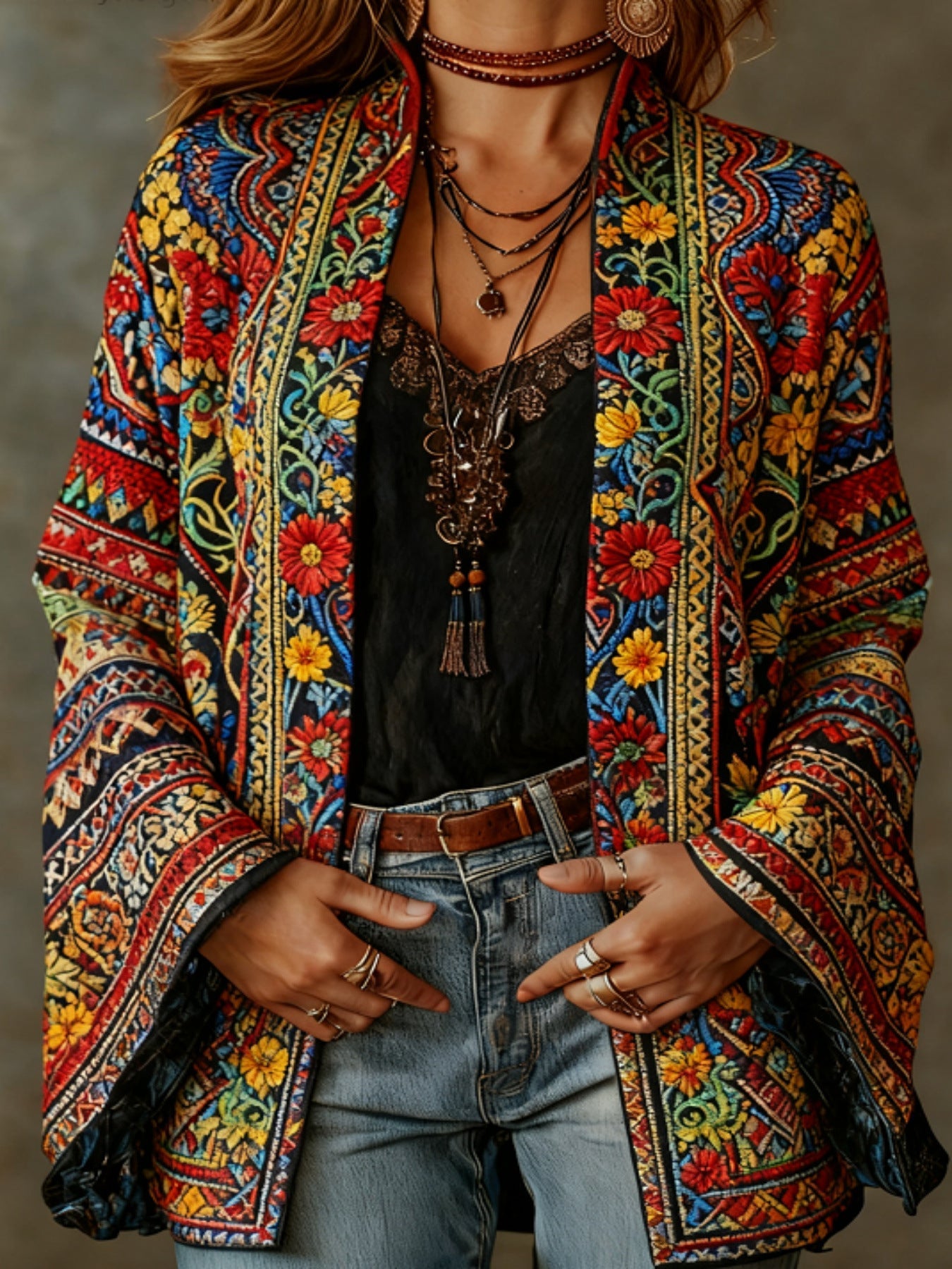 ESMÉE | BOHO VEST MET GEBORDUURDE DETAILS