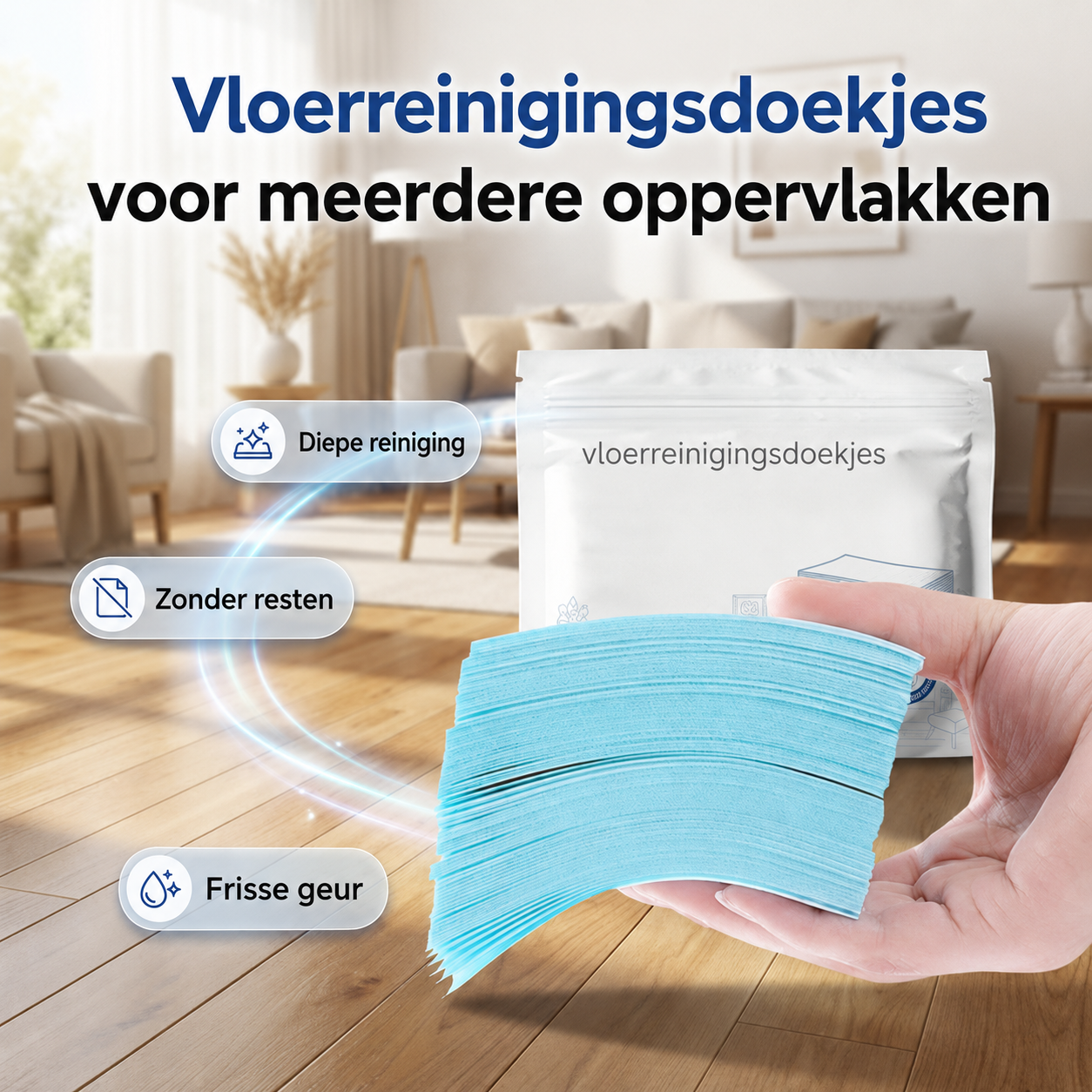 FloorGlow™ wateroplosbare doekjes 120x  | Reken Direct Af Met Vet, Vlekken en Strepen